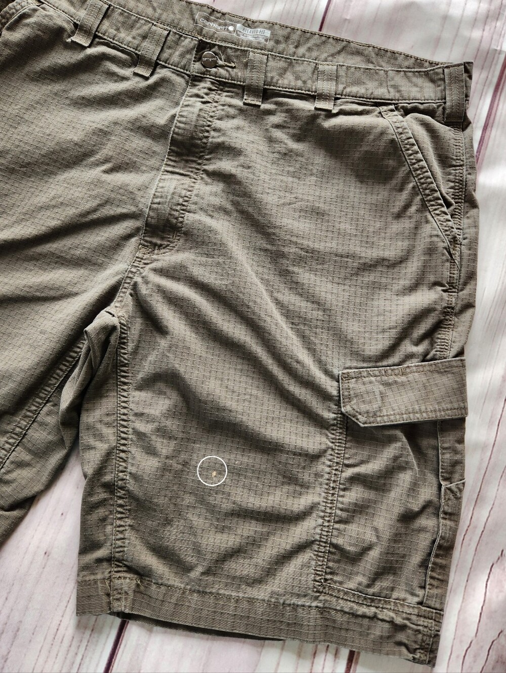 Carhartt "Force Relaxed Fit Ripstop Cargo Work Short" Brown | Men's Size 44 - Picture 3 of 12